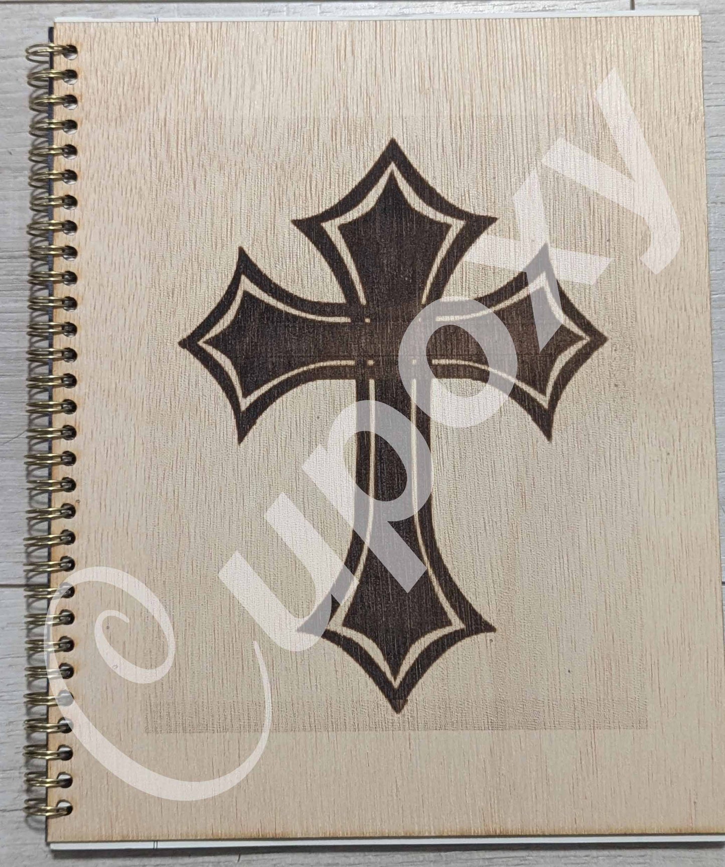 Engraved Cross Notebook