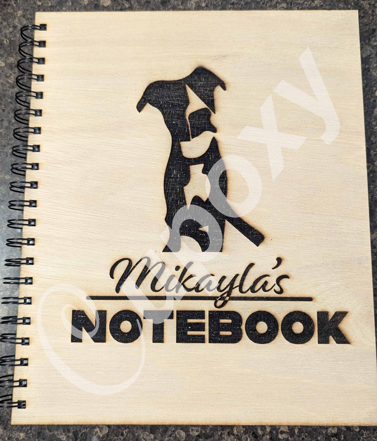Engraved Dog with Name Notebook Cover